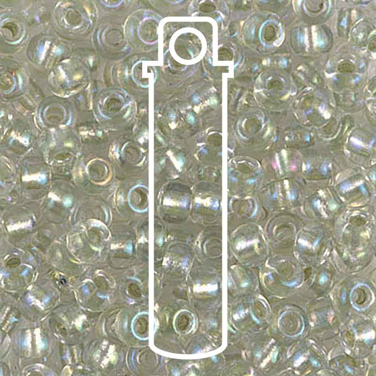 Miyuki Japanese Seed Beads Size 6/0 - Pale Lime Lined Crystal (Color #92604)