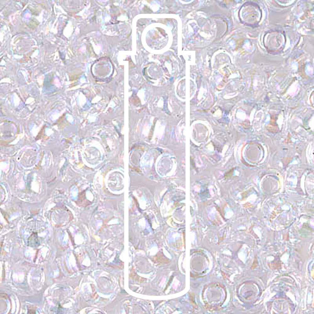 Miyuki Japanese Seed Beads Size 6/0 - Transparent Pale Pink Aurora Borealis (Color #9265)