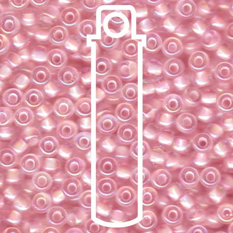 Miyuki Japanese Seed Beads Size 6/0 - Pink Lined Crystal with Iridescent Coating (6-9272-TB)