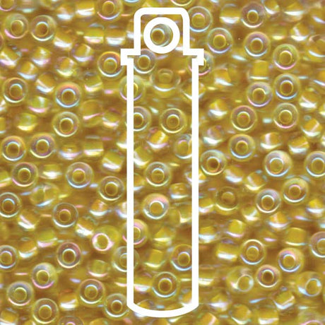 Miyuki Japanese Seed Beads Size 6/0 - Light Yellow Lined Crystal Aurora Borealis (6-9273-TB)