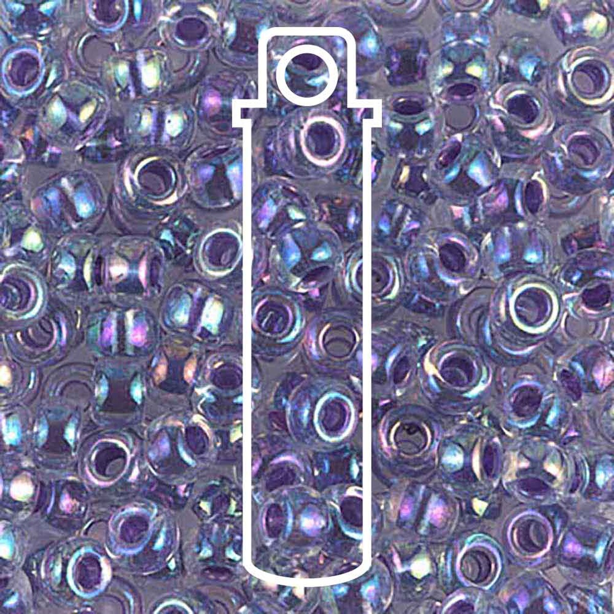 Miyuki Japanese Seed Beads Size 6/0 - Amethyst Lined Crystal Aurora Borealis (Color #9274)