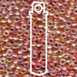 Miyuki Japanese Seed Beads Size 6/0 - Dark Peach Lined Crystal with Iridescent Coating (6-9275-TB)