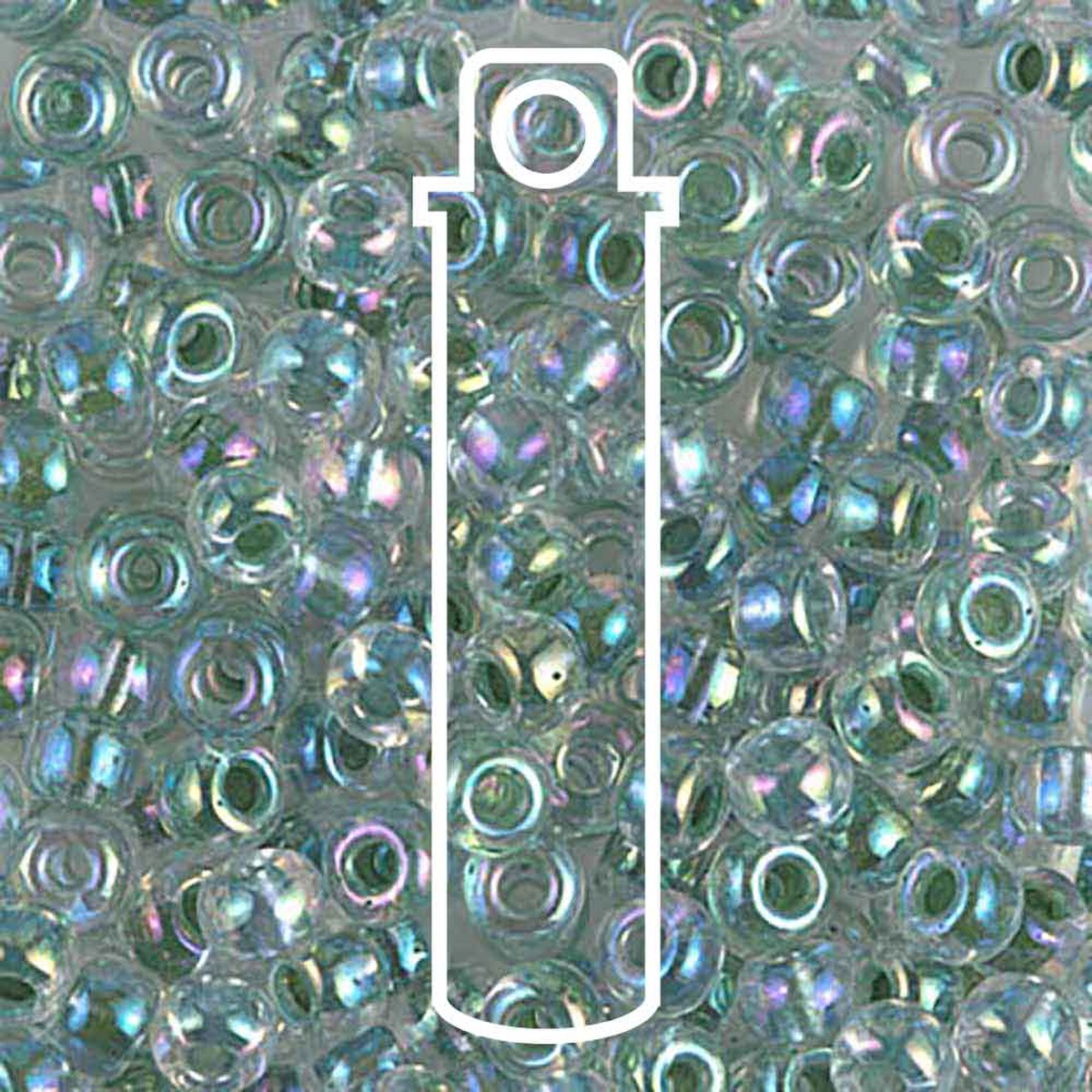 Miyuki Japanese Seed Beads Size 6/0 - Lime Lined Crystal Aurora Borealis (Color #9277)