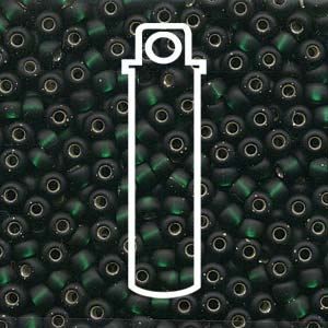 Miyuki Japanese Seed Beads Size 6/0 - Matte Silver Lined Dark Emerald (Color #927F)