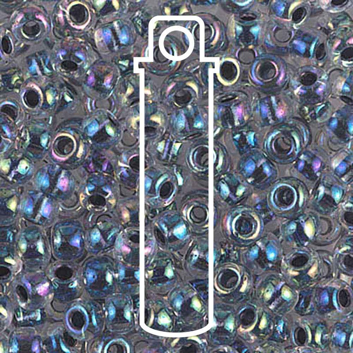 Miyuki Japanese Seed Beads Size 6/0 - Variegated Blue Lined Crystal Aurora Borealis (Color #9283)