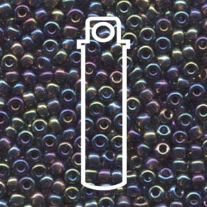Miyuki Japanese Seed Beads Size 6/0 - Round Transparent Root Beer Aurora Borealis (Color #9296)