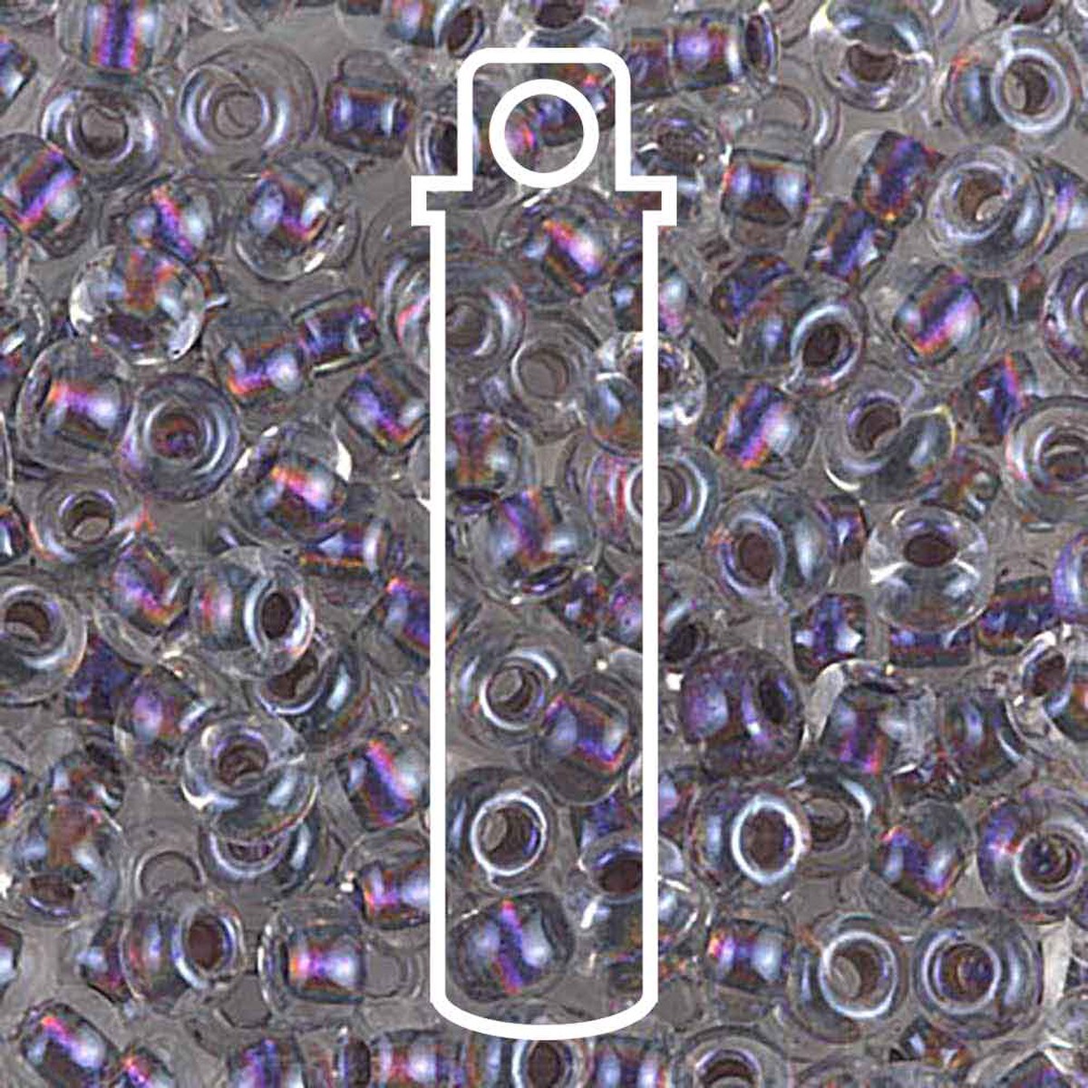 Miyuki Japanese Seed Beads Size 6/0 - Magic Violet Lined Crystal (Color #93203) 20 Gram Tube