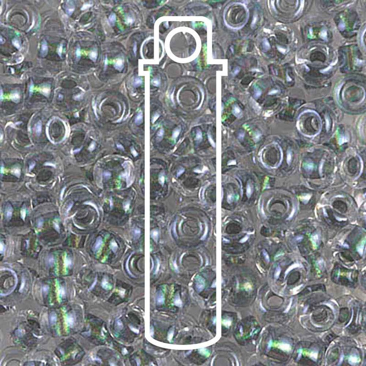 Miyuki Japanese Seed Beads Size 6/0 - Magic Smoke Patina Lined Crystal (Color #93204) 20 Gram Tube