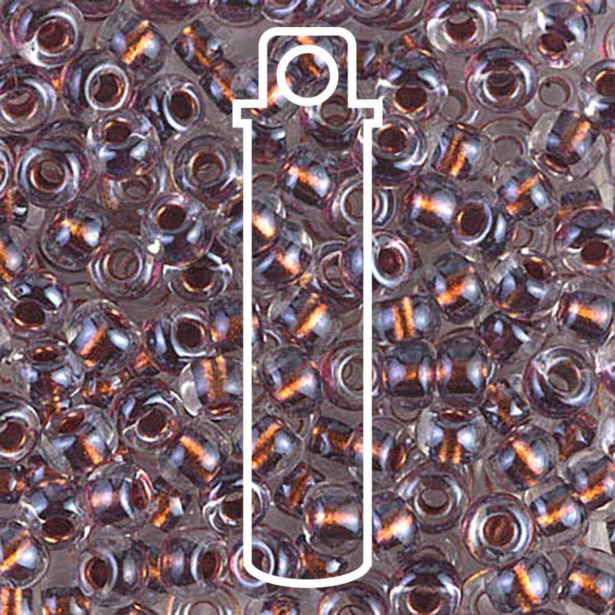 Miyuki Japanese Seed Beads Size 6/0 - Magic Copper Plum Lined Crystal (Color #93206) 20 Gram Tube