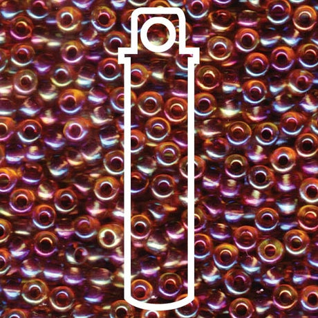 Miyuki Japanese Seed Beads Size 6/0 - Berry Lined Light Topaz with Iridescent Coating (6-9342-TB)