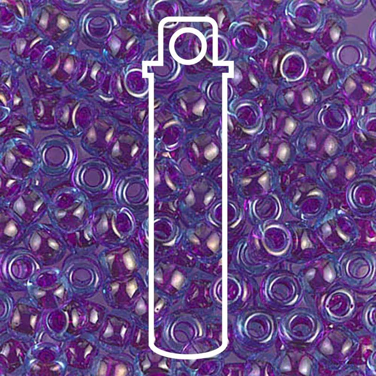 Miyuki Japanese Seed Beads Size 6/0 - Fuchsia Lined Aqua Luster (Color #9352)