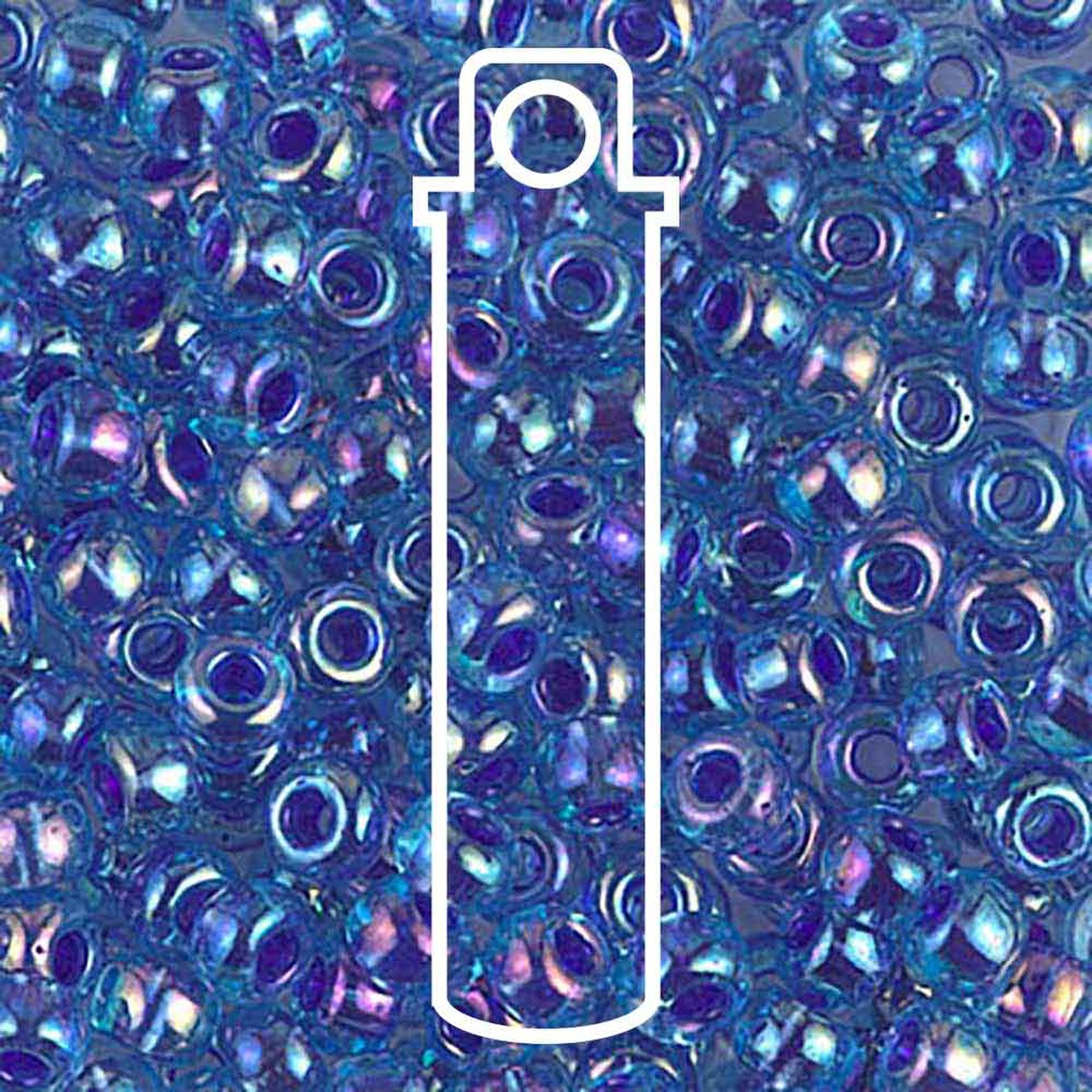 Miyuki Japanese Seed Beads Size 6/0 - Cobalt Lined Sapphire Aurora Borealis (Color #9353)