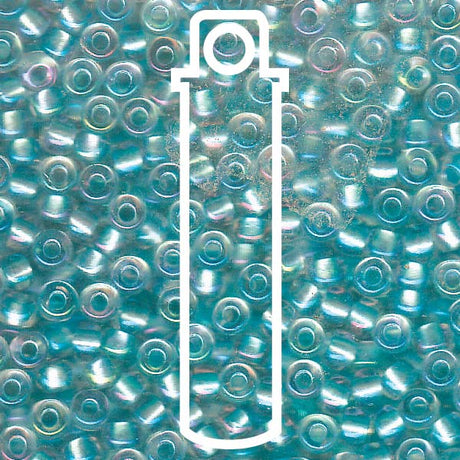 Miyuki Japanese Seed Beads Size 6/0 - Pearlized Crystal Light Aqua with Iridescent Coating (6-93638-TB)