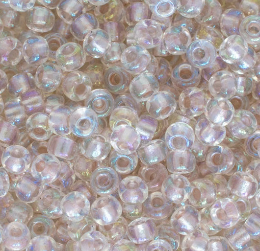 Miyuki Japanese Seed Beads Size 6/0 - Pearlized Aurora Borealis Crystal Blush (Color #93641)