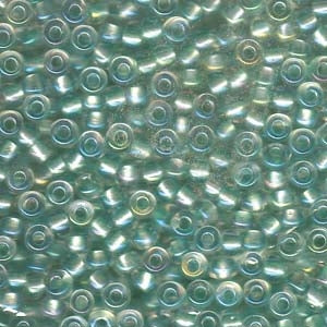 Miyuki Japanese Seed Beads Size 6/0 - Pearlized Pale Mint Crystal with Iridescent Coating (6-93642-TB)