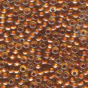 Miyuki Japanese Seed Beads Size 6/0 - Pearlized Light Amber / Copper (6-93802-TB)