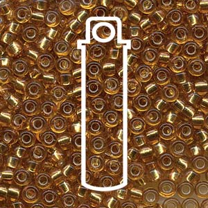 Miyuki Japanese Seed Beads Size 6/0 - Matte Silver Lined Gold (Color #9)