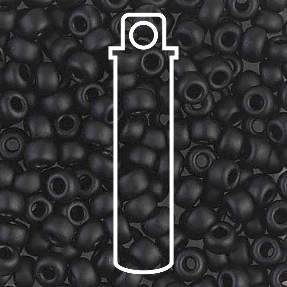 Miyuki Japanese Seed Beads Size 6/0 - Matte Black (Color #9401F) 20 Gram Tube