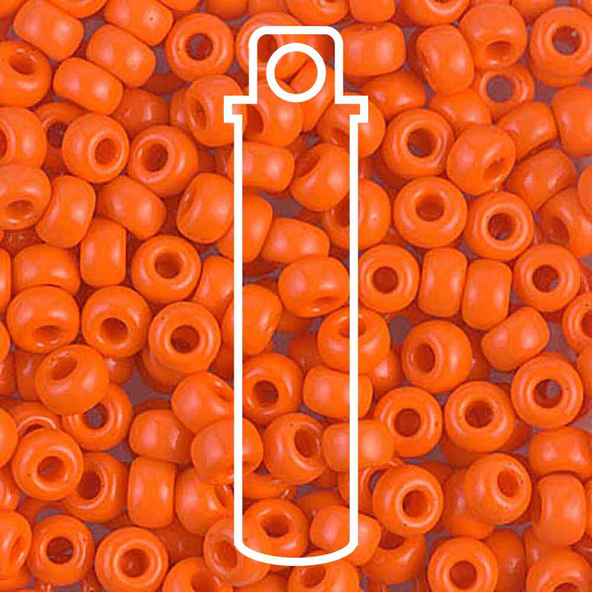 Miyuki Japanese Seed Beads Size 6/0 - Opaque Orange (Color #9406)