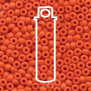 Miyuki Japanese Seed Beads Size 6/0 - Matte Opaque Orange (Color #9406F)