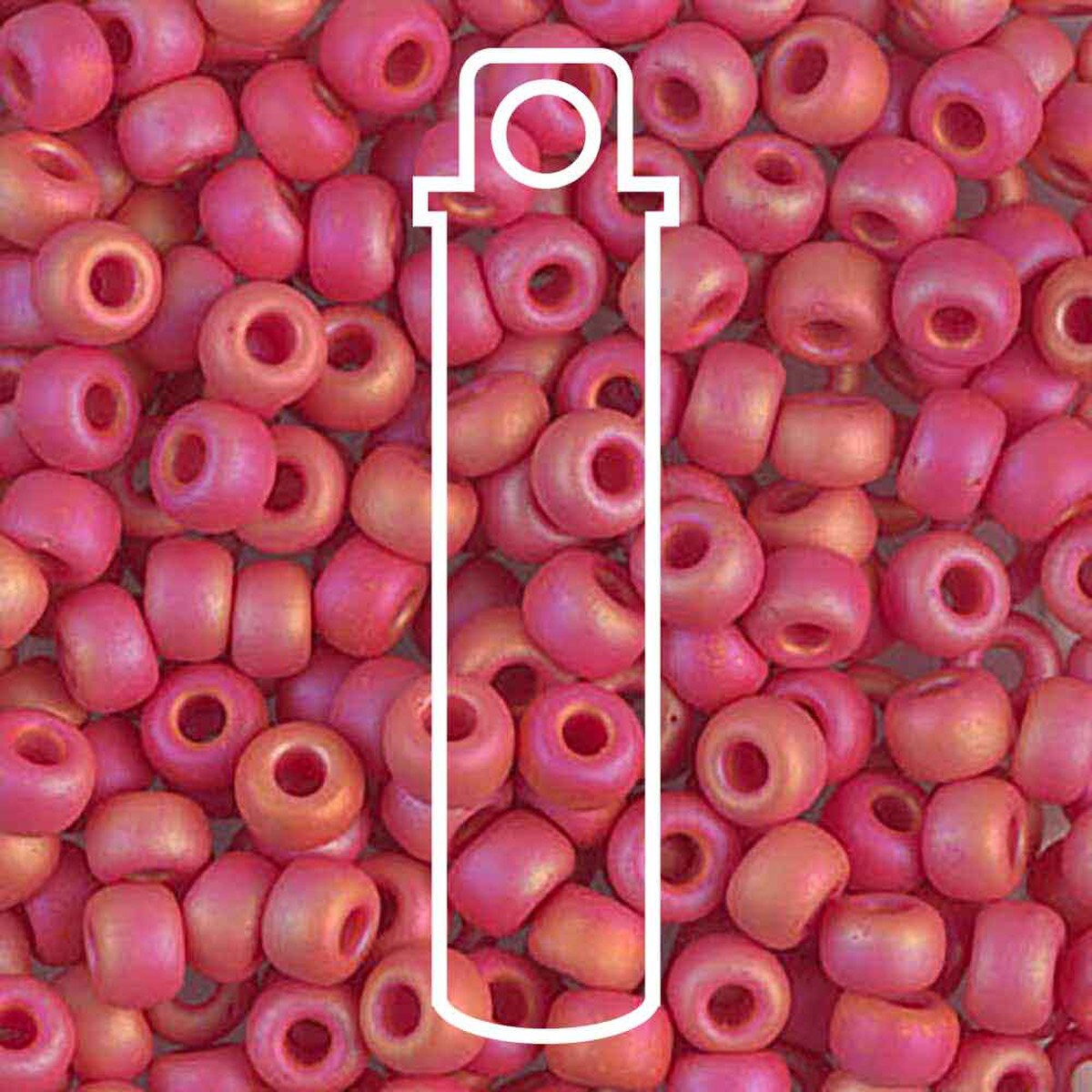 Miyuki Japanese Seed Beads Size 6/0 - Matte Opaque Red Aurora Borealis (Color #9408FR)