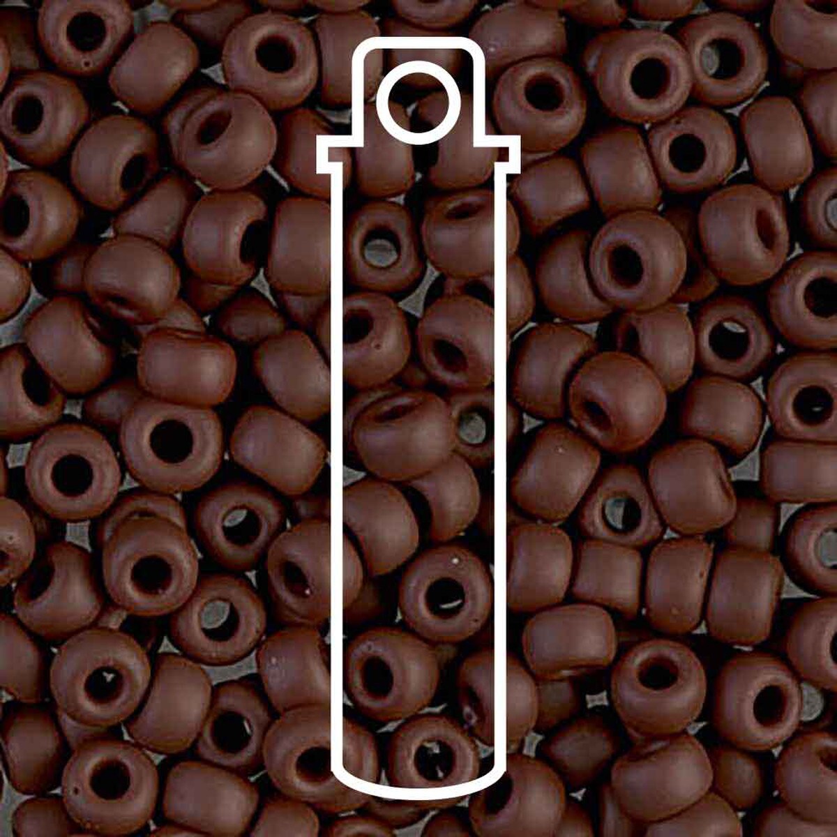 Miyuki Japanese Seed Beads Size 6/0 - Matte Opaque Chocolate (Color #9409F) 20 Gram Tube
