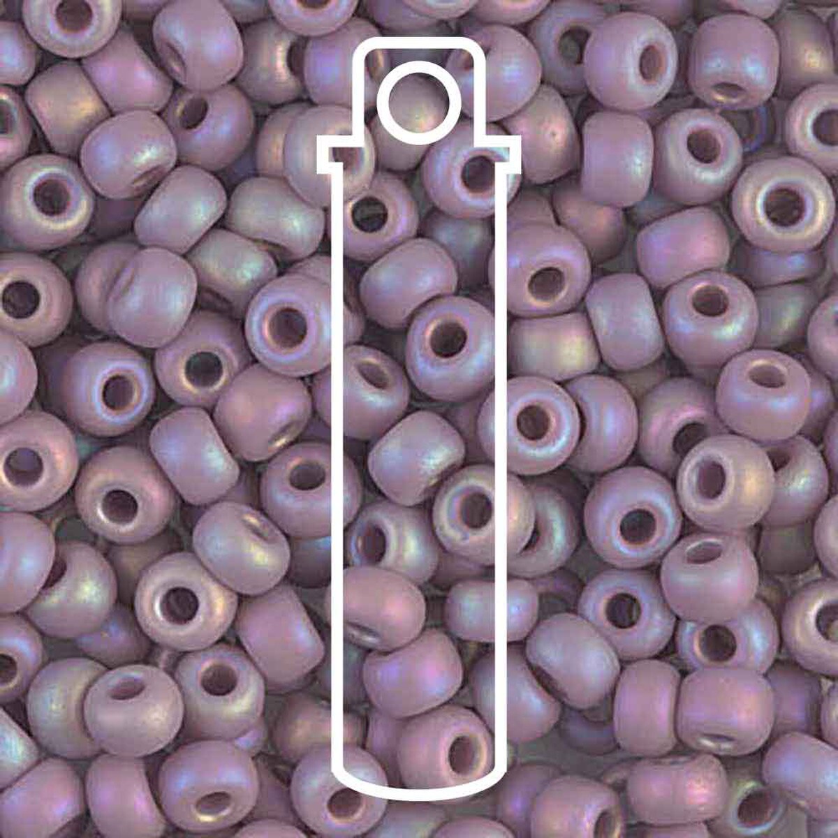 Miyuki Japanese Seed Beads Size 6/0 - Matte Opaque Light Amy Aurora Borealis (Color #9410FR) 20 Gram Tube