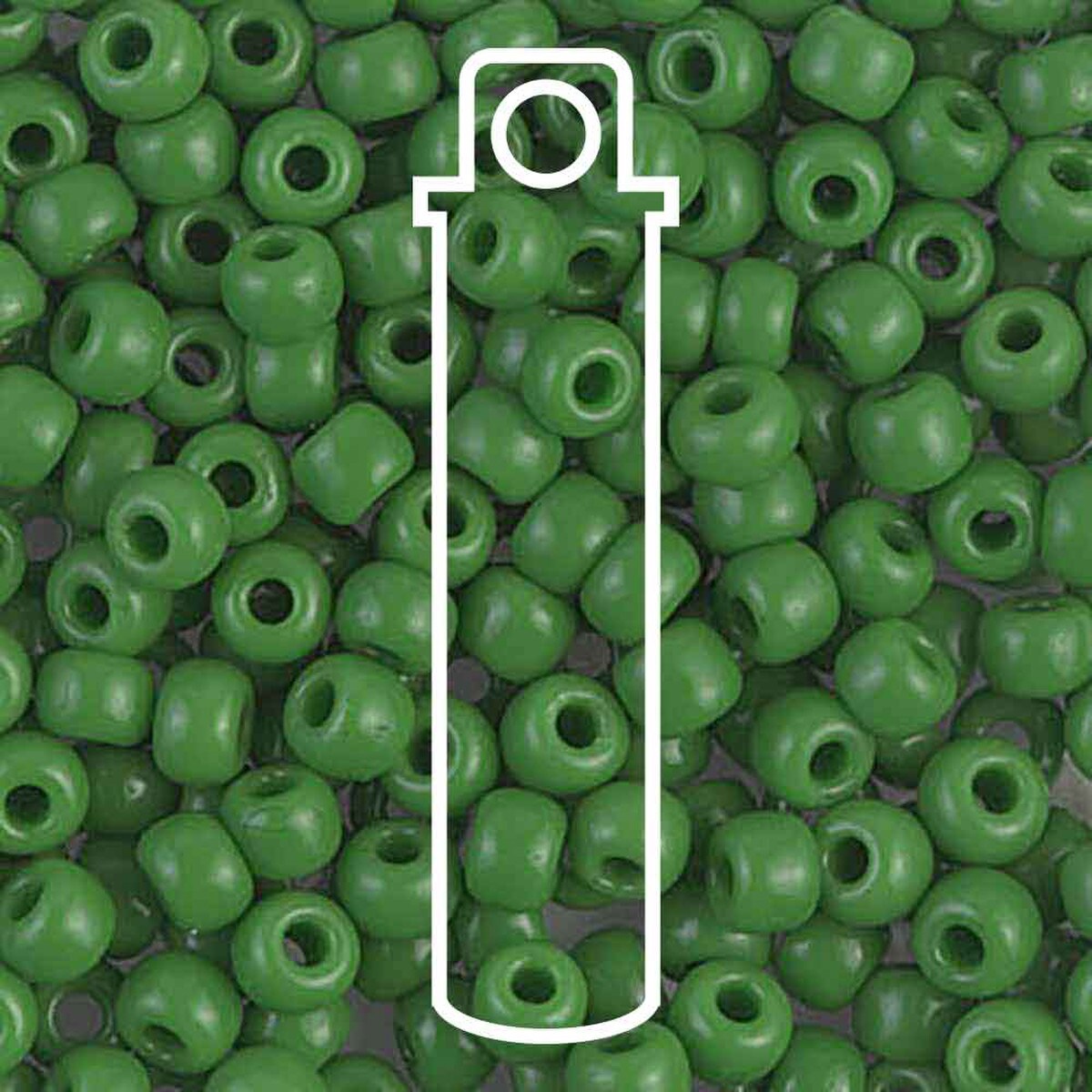 Miyuki Japanese Seed Beads Size 6/0 - Opaque Green (Color #9411) 20 Gram Tube