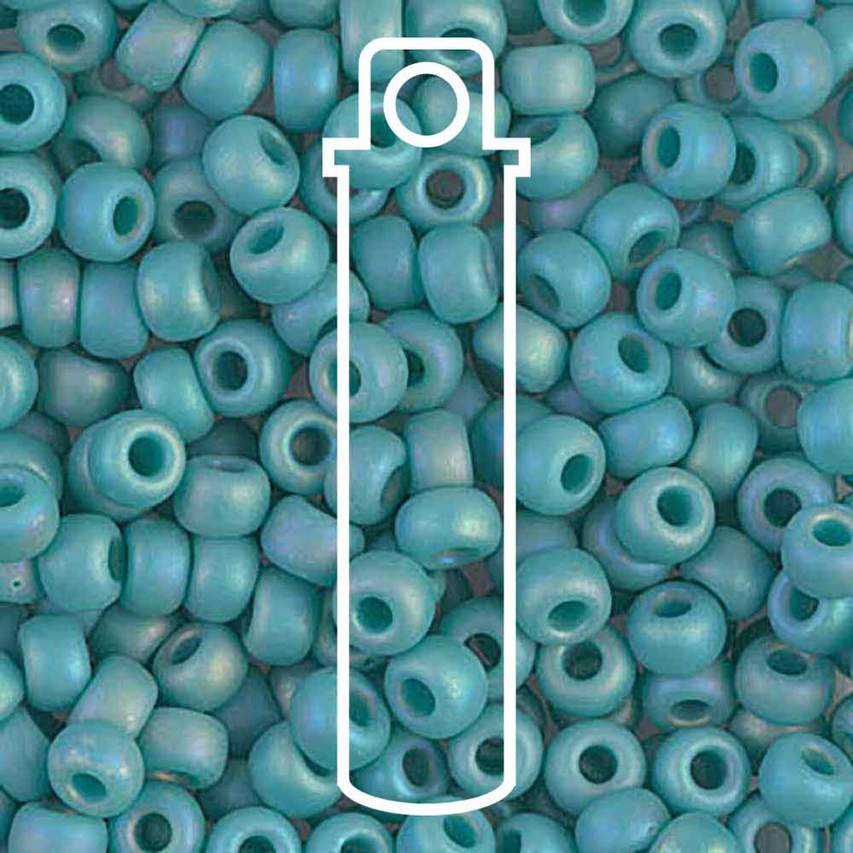 Miyuki Japanese Seed Beads Size 6/0 - Opaque Turquoise Green Aurora Borealis Matte (Color #9412FR)