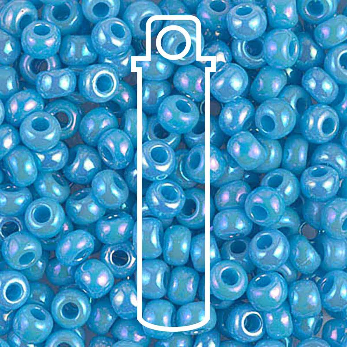 Miyuki Japanese Seed Beads Size 6/0 - Matte Opaque Blue Turquoise Aurora Borealis (Color #9413R)