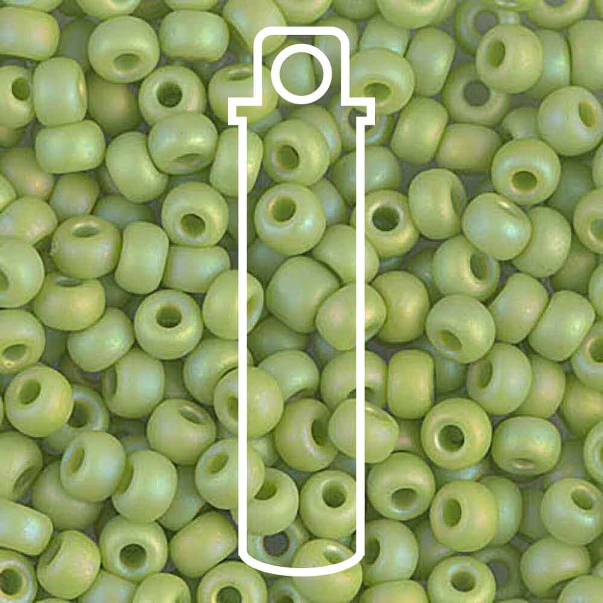 Miyuki Japanese Seed Beads Size 6/0 - Matte Opaque Chartreuse Aurora Borealis (Color #9416FR)