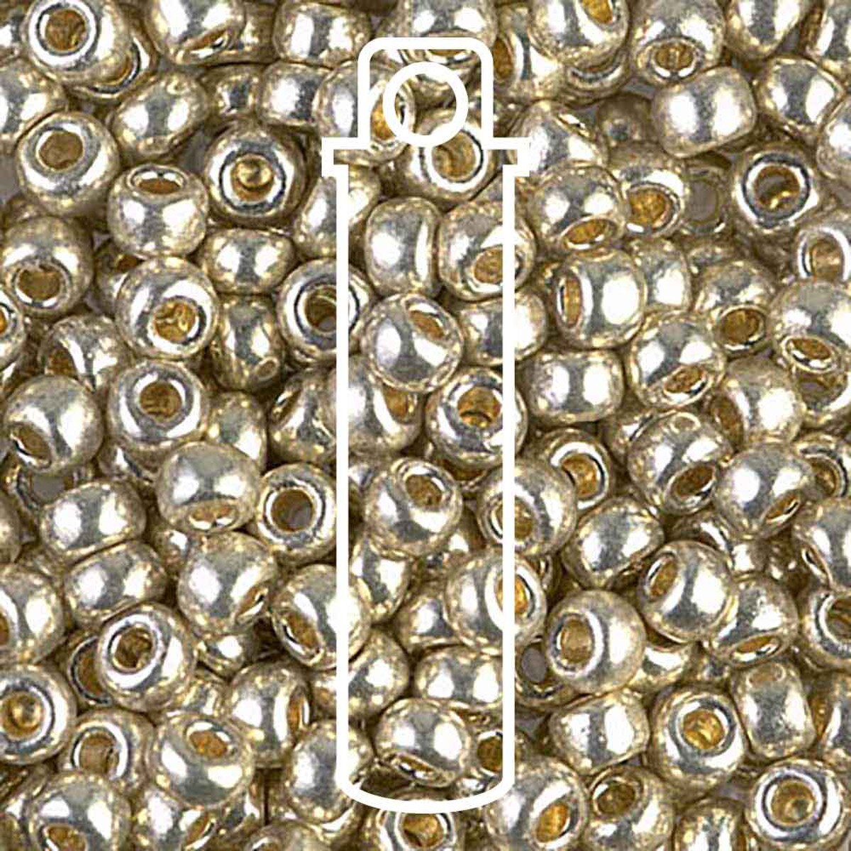 6/0 Czech Seed Beads  - Duracoat Galvanized Silver (Color #94201) 20 Gram Tube