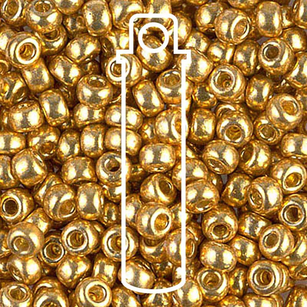 Miyuki Japanese Seed Beads Size 6/0 - Duracoat Galvaized Gold (Color #94202) 20 Gram Tube