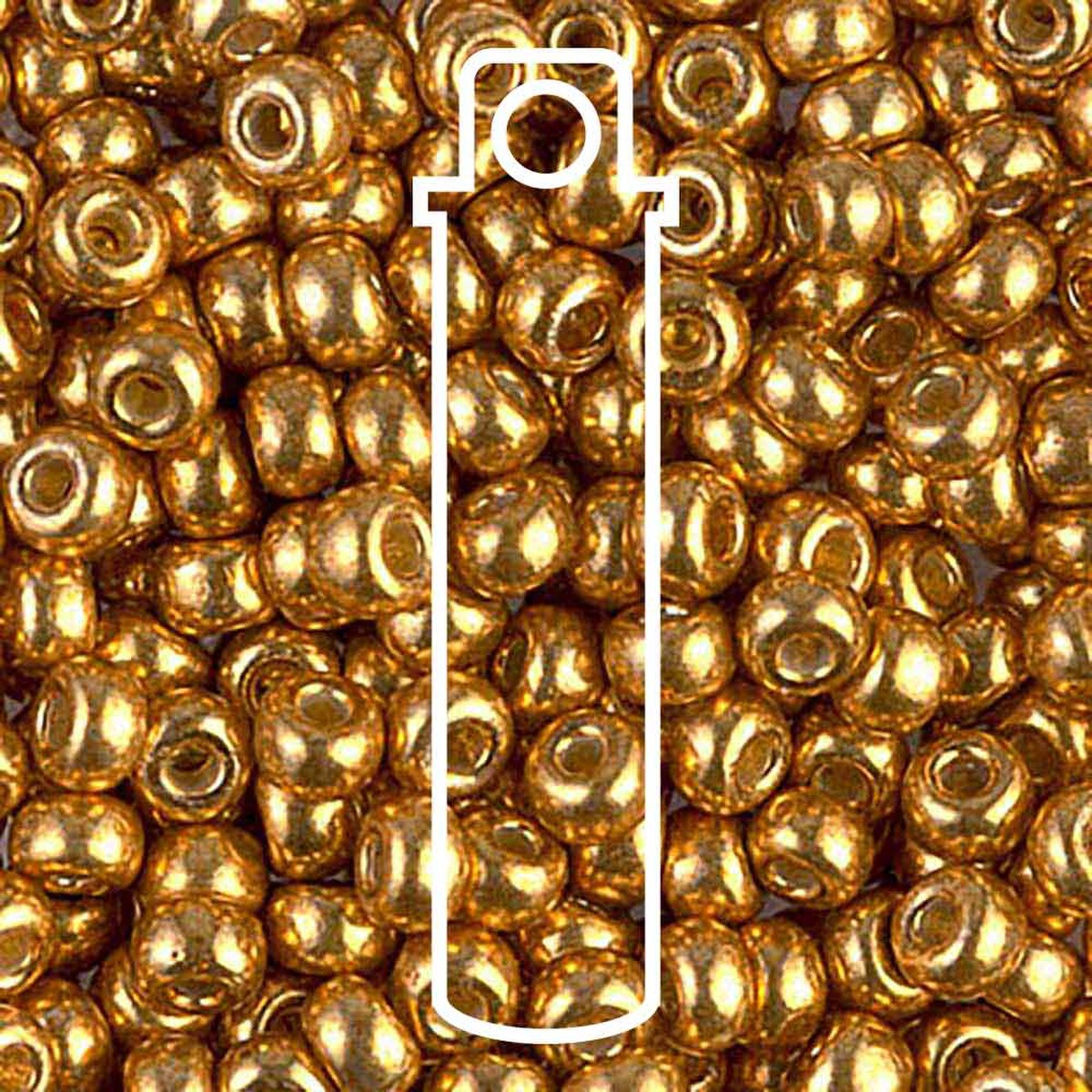 Miyuki Japanese Seed Beads Size 6/0 - Duracoat Galvanized Yellow Gold (Color #94203) 20 Gram Tube