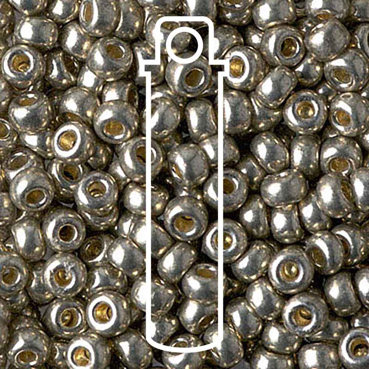 Miyuki Japanese Seed Beads Size 6/0 - Duracoat Galvanized Light Smoky Pewter (Color #94221) 20 Gram Tube