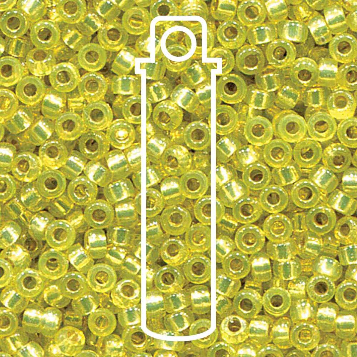 Miyuki Japanese Seed Beads Size 6/0 - Silver Lined Dyed Light Yellow (Color #94236) 20 Gram Tube