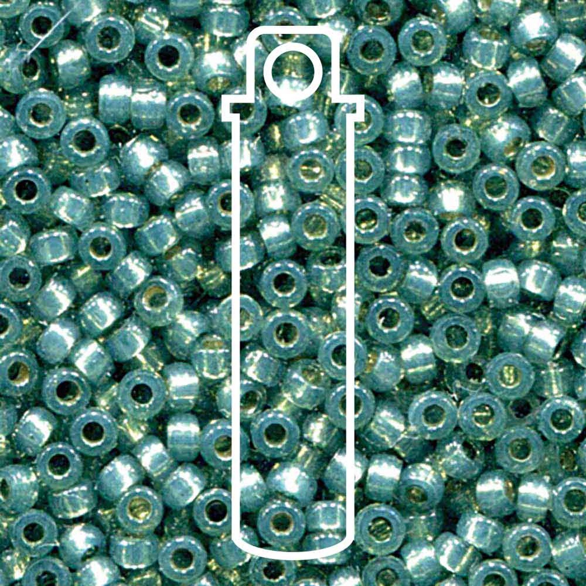Miyuki Japanese Seed Beads Size 6/0 - Duracoat Silver Lined Dyed Dark Mint (Color #94241) 20 Gram Tube