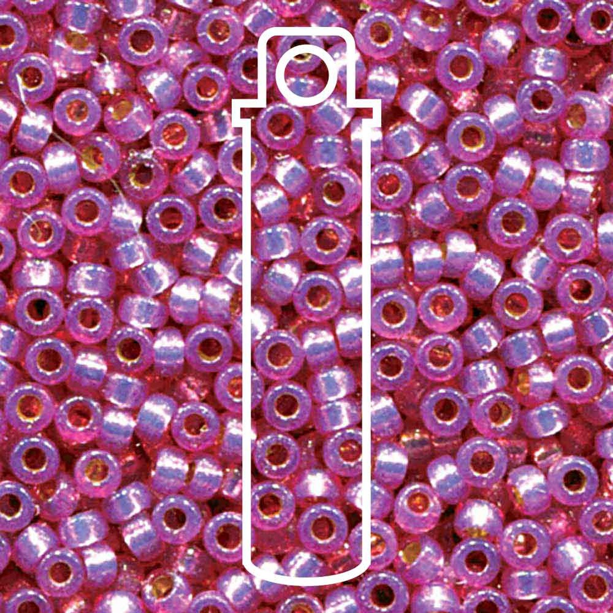 Miyuki Japanese Seed Beads Size 6/0 - Duracoat Silver Lined Dyed Lilac (Color #94246) 20 Gram Tube