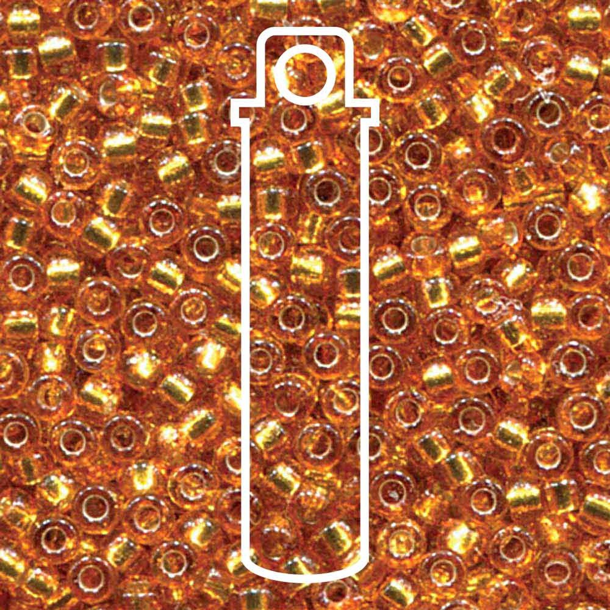 Miyuki Japanese Seed Beads Size 6/0 - Duracoat Silver Lined Dyed Amber Gold (Color #94261) 20 Gram Tube