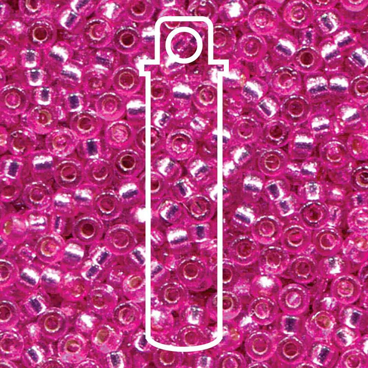 Miyuki Japanese Seed Beads Size 6/0 - Duracoat Silver Lined Dyed Frost Pink (Color #94267) 20 Gram Tube