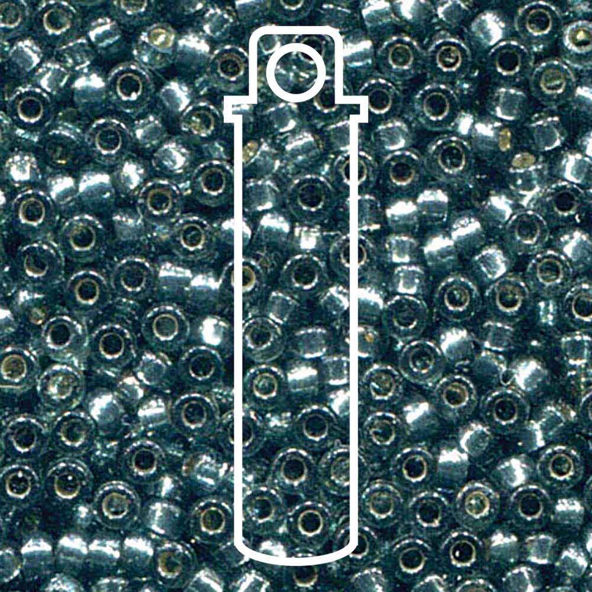 Miyuki Japanese Seed Beads Size 6/0 - Duracoat Silver Lined Dyed Dark Green (Color #94275) 20 Gram Tube