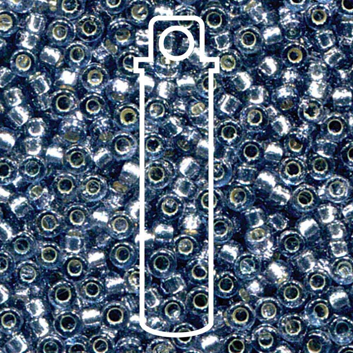 Miyuki Japanese Seed Beads Size 6/0 - Duracoat Silver Lined Dyed Denim (Color #94276)