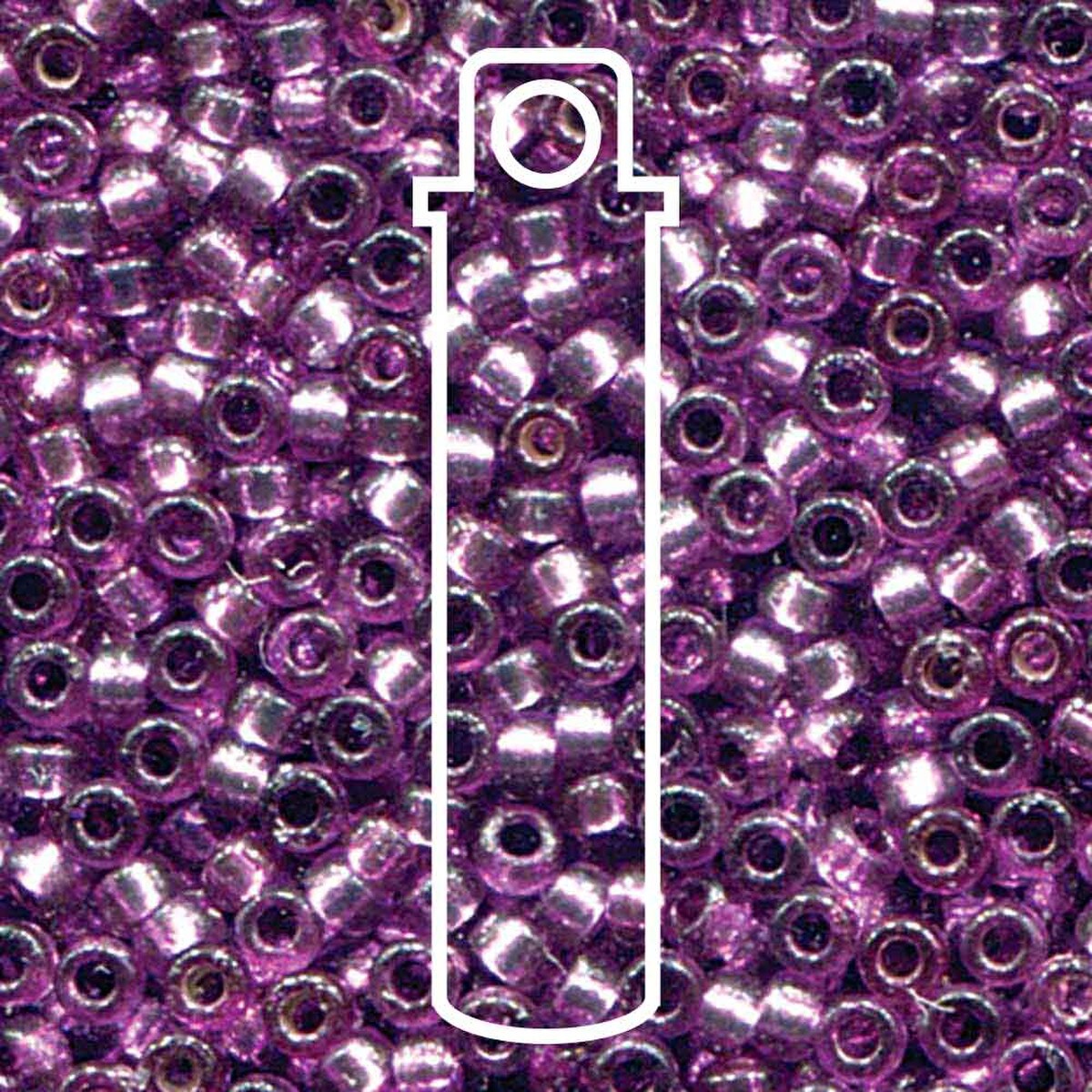 Miyuki Japanese Seed Beads Size 6/0 - Duracoat Silver Lined Dyed Deep Purple (Color #94279)