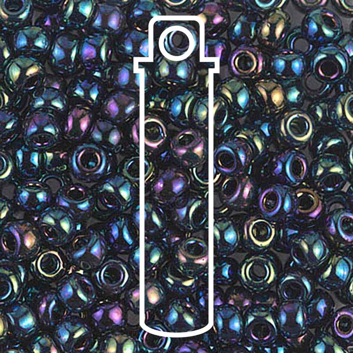 Miyuki Japanese Seed Beads Size 6/0 - Metallic Variegated Blue Iris (Color #9455)