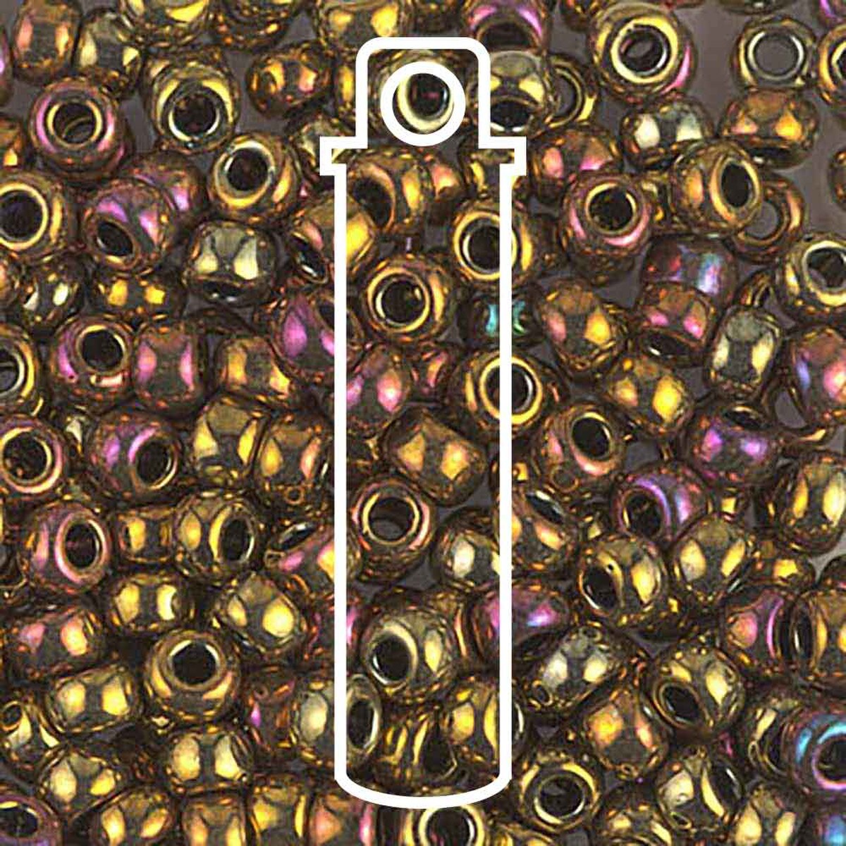 Miyuki Japanese Seed Beads Size 6/0 - Metallic Gold Iris (Color #9462) 20 Gram Tube
