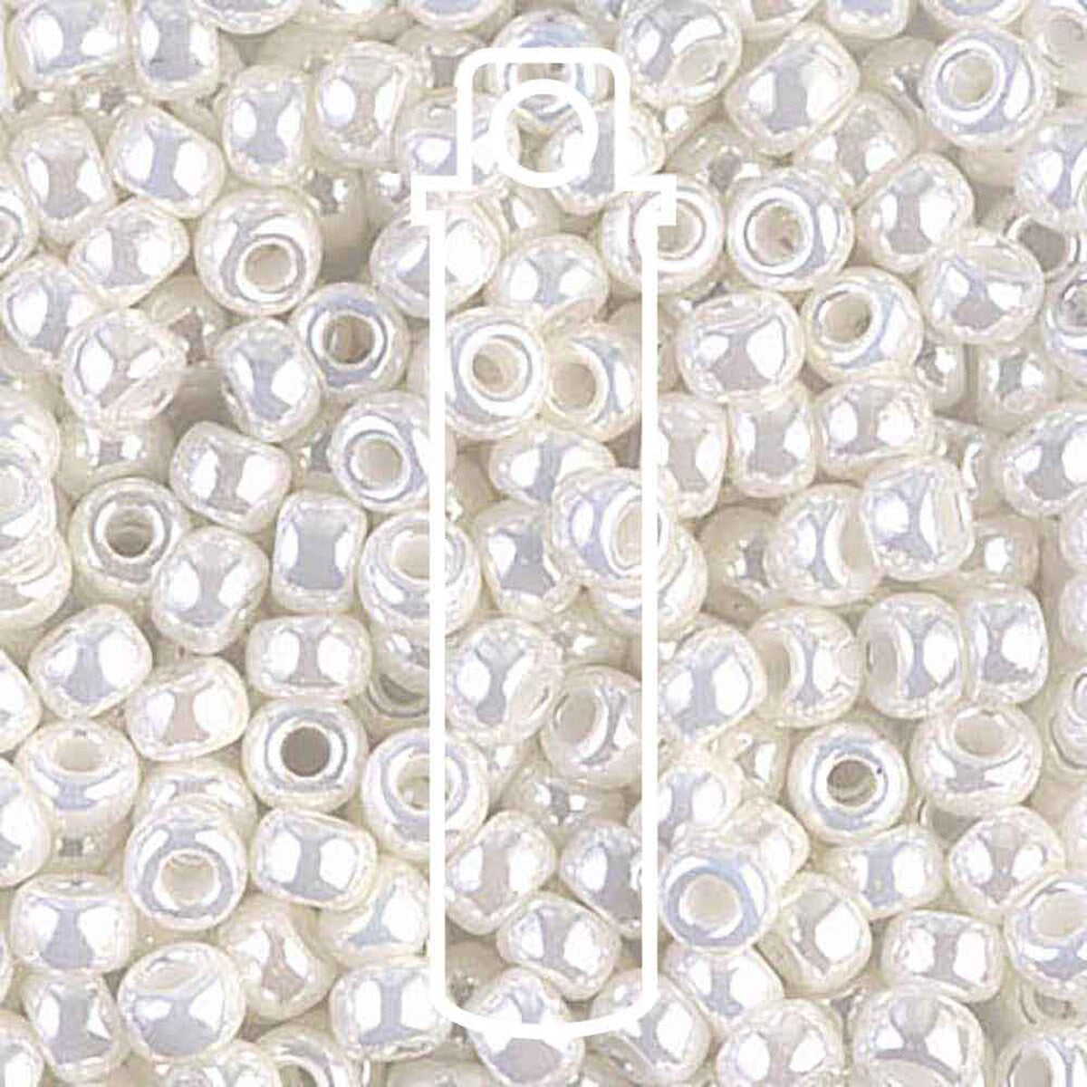 Miyuki Japanese Seed Beads Size 6/0 - Ivory Pearl Ceylon (Color #9591) 20 Gram Tube