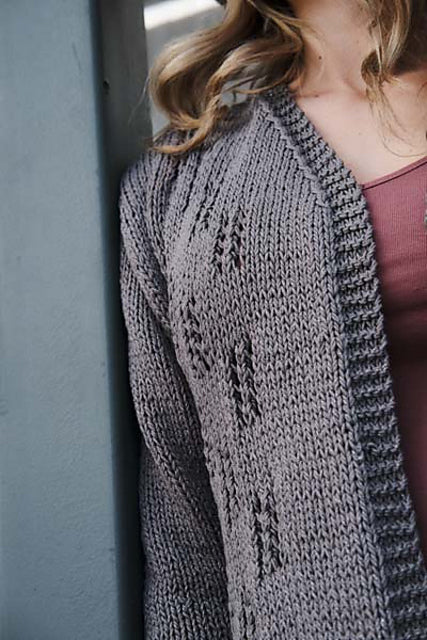 A Trendsetter Pattern - Doubled Vertical Lace Ladder Cardigan 6000BB (PDF)