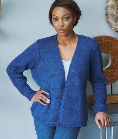 A Trendsetter Pure Love Pattern - PAT-6000K Cabled Collar Classic Cardigan (PDF)