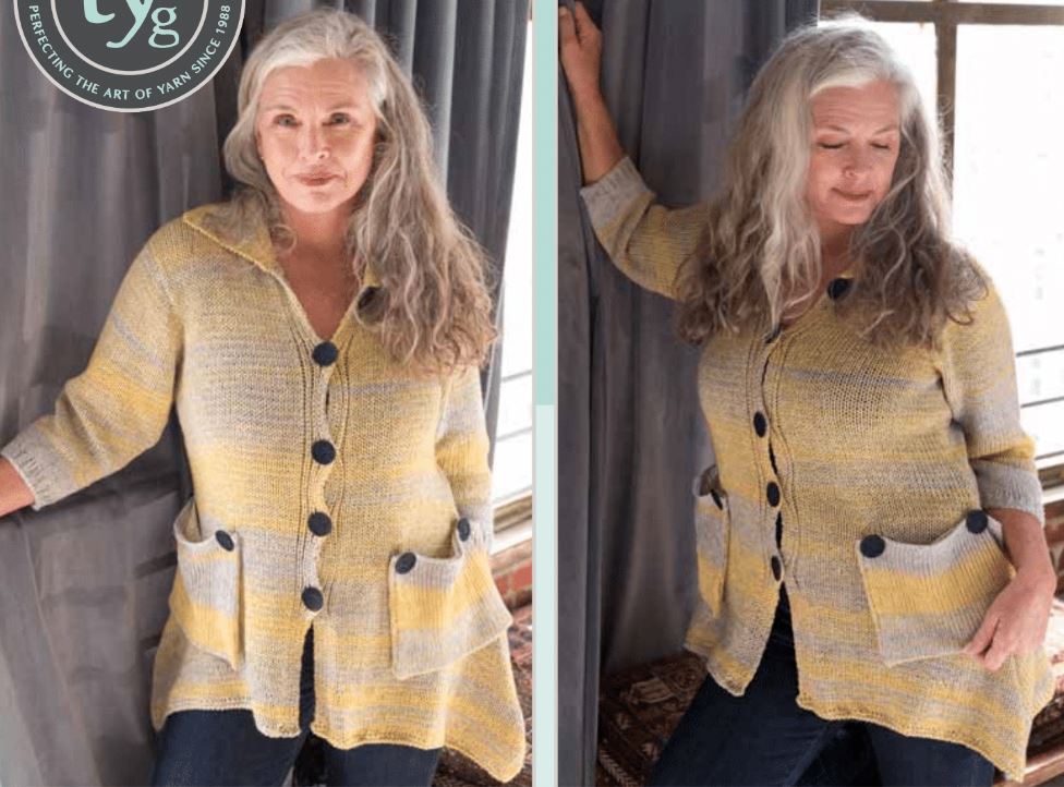 A Trendsetter Basis Pattern - Body Pocket Flared Edge Cardigan 6002q (PDF)