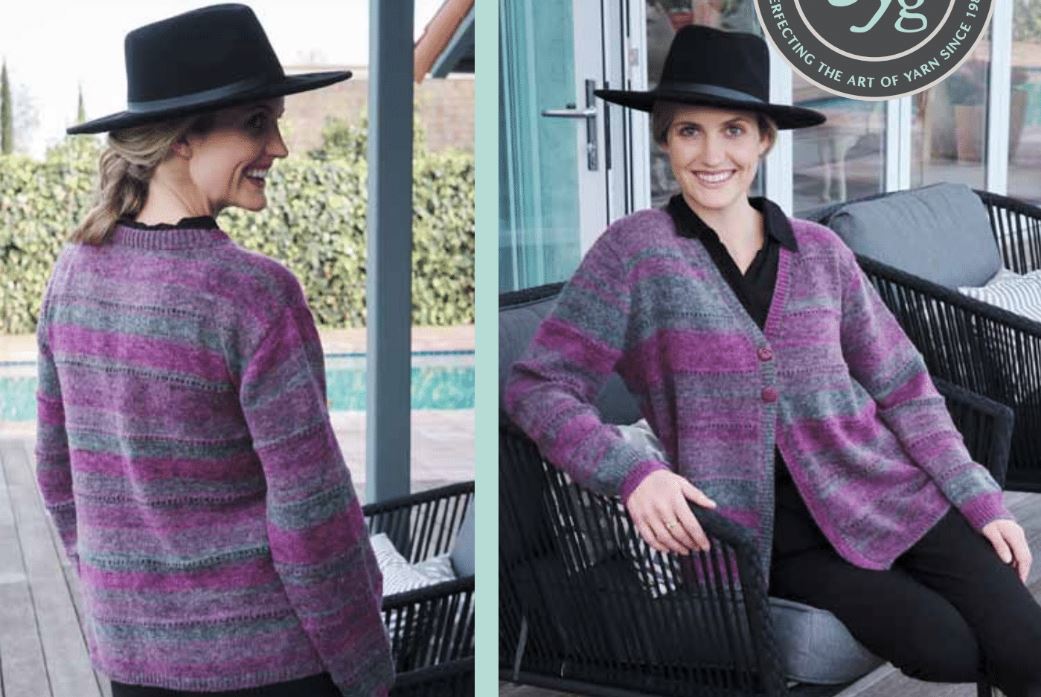 A Trendsetter Basis Pattern - Striped Openwork V Cardigan 6000p (PDF File)